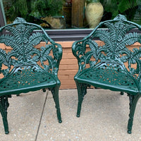 Madeira Estate Antique Iron Fern Chairs