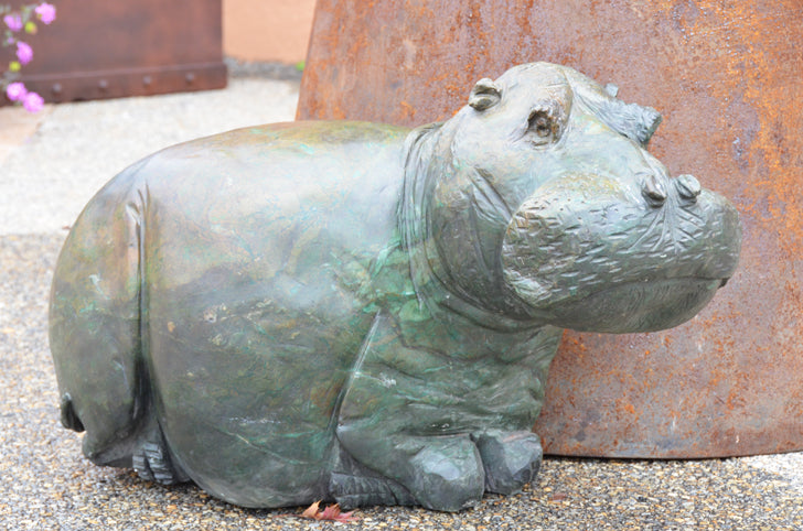 Hand Carved Fine Art African Hippo