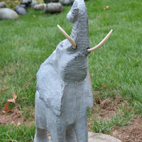 Hand Carved Grey African Elephant