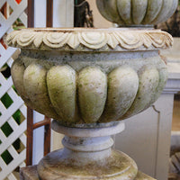 Aged Carved Marble Urn Large