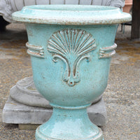 St. Jean de Fos Palm Vase & Base - Turquoise