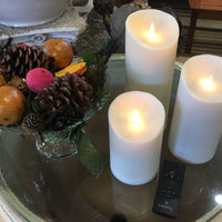 Moving Flame Outdoor Pillar Candle - 7"