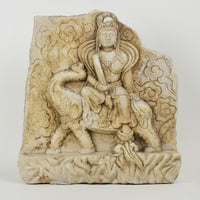 Antique Carved Stone Kwan Yin