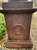 Old Pair French Classic Iron Urns & Pedestals