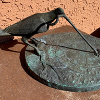 "Early Bird" Original Artist Bronze Sundial by E. Angela 1919