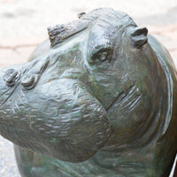 Hand Carved Fine Art African Hippo