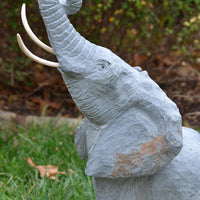 Hand Carved Grey African Elephant