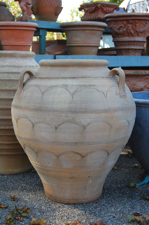 Greek Etched Oil Jar