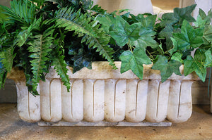 Aged Hand Carved Marble Trough Small