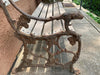 Antique Wood & Perot Iron & Teak Bench - CIRCA1800's