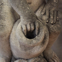 Aged Carved Stone Boy with Basin