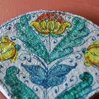 Fan Tile with Flowers