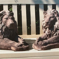 Pair English Seated Lions