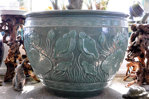 Thai Celadon Lotus Pot