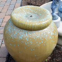 Lg. Glazed Jar Fountain - Swamp Glaze