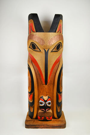 Eagle and Raven Totem by William Kuhnley Sr.