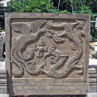 Stone Dragon & Phoenix Plaque
