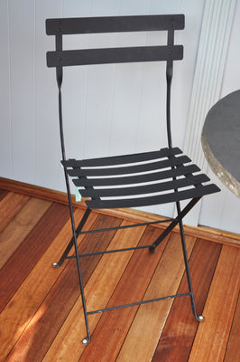 French Square Folding Chair - Black