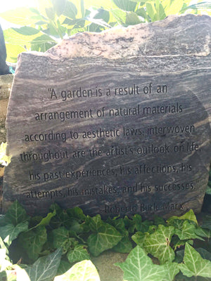 Engraved Stone With Quote from Roberto Burle Marx